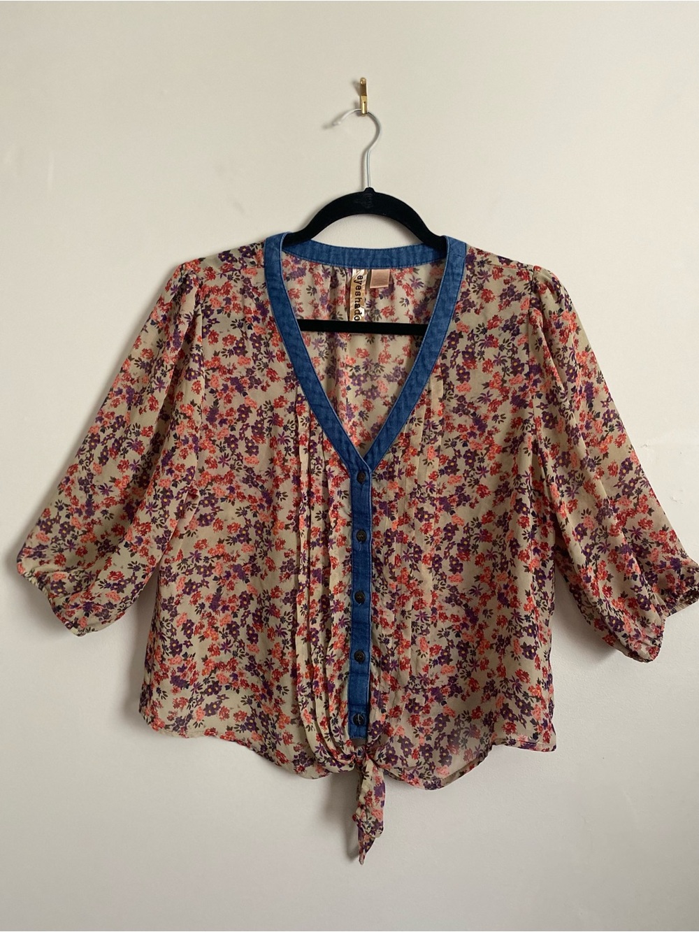 Eyeshadow Top L Boho Cottage Coquette Western Ditsy Floral 70s Vintage Inspired